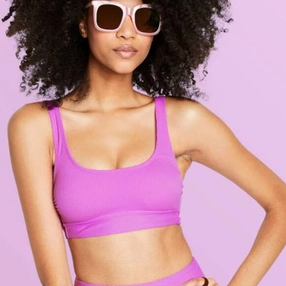 NEW Stoney Clover x Target Ribbed Bikini Top L Purple NWT - Picture 1 of 7